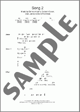 Song 2(Blur) 楽譜 ギター（コード） ダウンロード