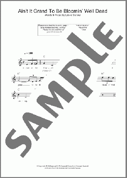 Ain't It Grand To Be Bloomin' Well Dead(Leslie Sarony) 楽譜 その他 ダウンロード