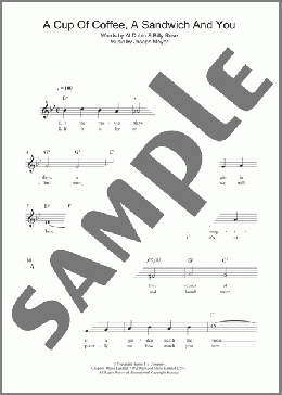 A Cup Of Coffee, A Sandwich And You(Joseph Meyer) 楽譜 その他 ダウンロード