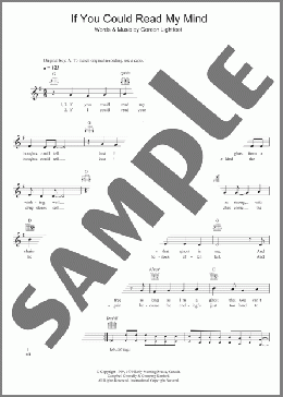 If You Could Read My Mind(Gordon Lightfoot) 楽譜 その他 ダウンロード