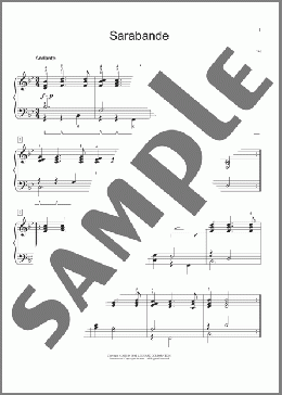 Sarabande(Johann Pachelbel) 楽譜 ピアノ（ソロ） ダウンロード