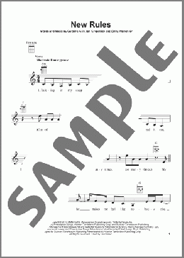 New Rules(Dua Lipa) 楽譜 ウクレレ（弾き語り） ダウンロード