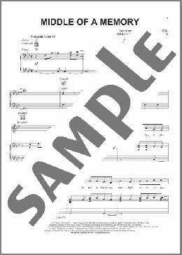 Middle Of A Memory(Cole Swindell) 楽譜 ピアノ & ボーカル & ギター ダウンロード