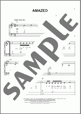 Amazed(Lonestar) 楽譜 ピアノ（ソロ） ダウンロード