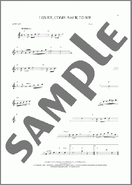 Lover, Come Back To Me(Sigmund Romberg) 楽譜 アルトサックス（ソロ） ダウンロード