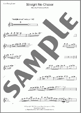 Straight No Chaser(Thelonious Monk) 楽譜 アルトサックス（ソロ） ダウンロード