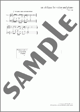 An Oblique (for mezzo-soprano and piano)(Bryn Harrison) 楽譜 ピアノ & ボーカル ダウンロード