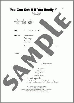 You Can Get It If You Really Want(Desmond Dekker) 楽譜 ギター（コード） ダウンロード