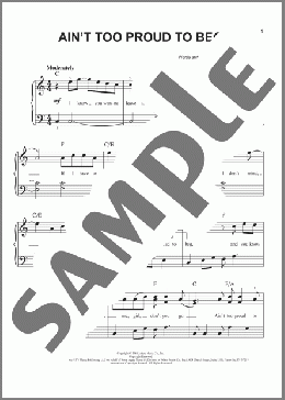 Ain't Too Proud To Beg(The Temptations) 楽譜 ピアノ（ソロ） ダウンロード
