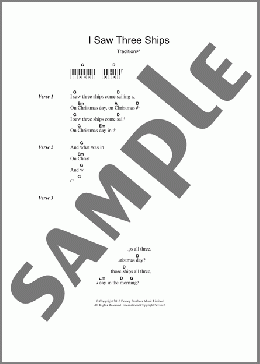 I Saw Three Ships(Traditional/Traditional Carol) 楽譜 ピアノ（歌詞 & コード） ダウンロード