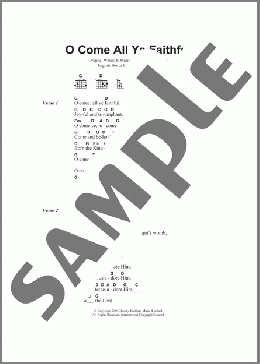 O Come All Ye Faithful(Traditional/Traditional Carol) 楽譜 ギター（コード） ダウンロード
