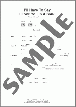 I'll Have To Say I Love You In A Song(Jim Croce) 楽譜 ギター（コード） ダウンロード