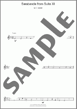 Sarabande (from Suite XI)(George Frideric Handel) 楽譜 クラリネット ダウンロード