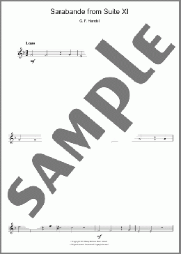 Sarabande (from Suite XI)(George Frideric Handel) 楽譜 フルート ダウンロード