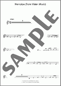Hornpipe (from The Water Music Suite)(George Frideric Handel) 楽譜 クラリネット ダウンロード