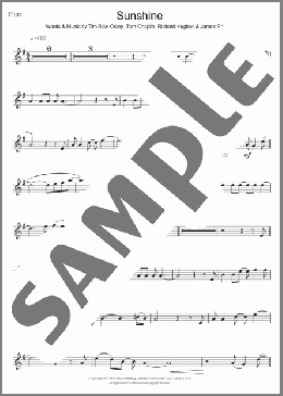 Sunshine(Keane) 楽譜 フルート ダウンロード