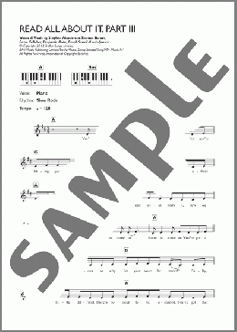 Read All About It, Part III(Emeli Sande) 楽譜 ピアノ（歌詞 & コード） ダウンロード