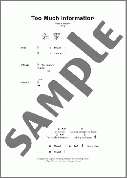 Too Much Information(The Police) 楽譜 ギター（コード） ダウンロード