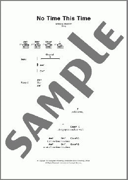 No Time This Time(The Police) 楽譜 ギター（コード） ダウンロード