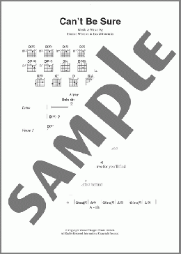 Can't Be Sure(The Sundays) 楽譜 ギター（コード） ダウンロード