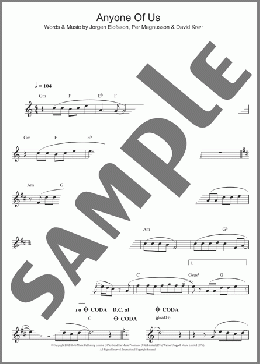 Anyone Of Us (Stupid Mistake)(Gareth Gates) 楽譜 クラリネット ダウンロード