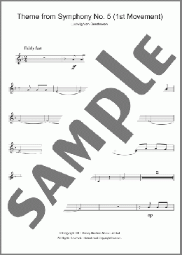 Theme from Symphony No. 5, Op. 67 (1st Movement)(Ludwig Van Beethoven) 楽譜 クラリネット ダウンロード