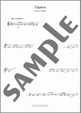 Espana(Emmanuel Chabrier) 楽譜 クラリネット ダウンロード