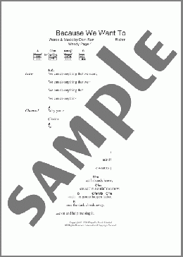 Because We Want To(Billie Piper) 楽譜 ギター（コード） ダウンロード