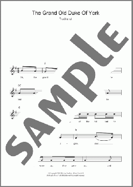 The Grand Old Duke Of York(Traditional) 楽譜 その他 ダウンロード
