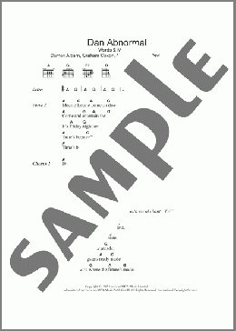 Dan Abnormal(Blur) 楽譜 ギター（コード） ダウンロード