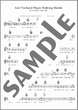 And The Band Played Waltzing Matilda(Eric Bogle) 楽譜 その他 ダウンロード