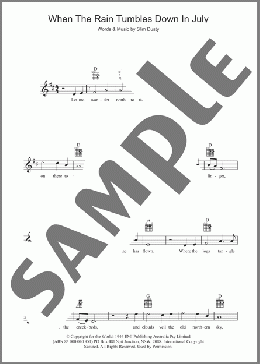 When The Rain Tumbles Down In July(Slim Dusty) 楽譜 その他 ダウンロード