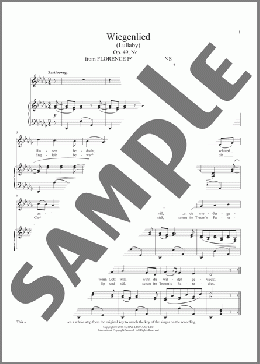 Wiegenlied (Lullaby)(Johannes Brahms) 楽譜 ピアノ & ボーカル ダウンロード