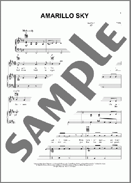 Amarillo Sky(Jason Aldean) 楽譜 ピアノ & ボーカル & ギター ダウンロード