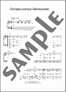Oompa-Loompa-Doompadee-Doo(Anthony Newley/Leslie Bricusse) 楽譜 ピアノ（ソロ） ダウンロード