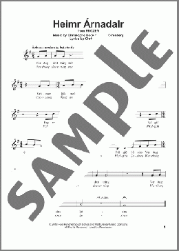 Heimr Arnadalr (from Disney's Frozen)(Christophe Beck) 楽譜 その他 ダウンロード