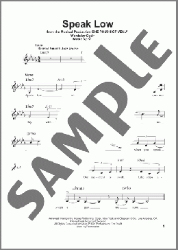 Speak Low(Kurt Weill) 楽譜 その他 ダウンロード