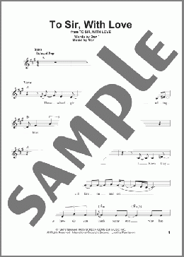 To Sir, With Love(Lulu/Glee Cast) 楽譜 その他 ダウンロード