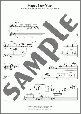 Happy New Year(Benny Andersson) 楽譜 ピアノ（ソロ） ダウンロード