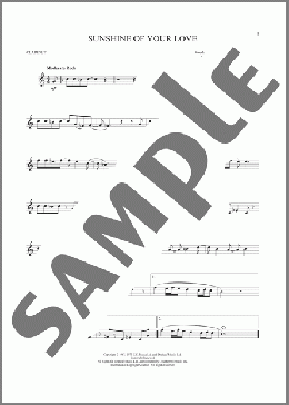 Sunshine Of Your Love(Cream) 楽譜 クラリネット ダウンロード