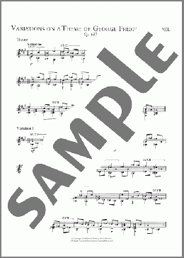 Variations On A Theme Of Handel (”The Harmonious Blacksmith”), Op. 107(Mauro Giuliani) 楽譜 ギター（その他） ダウンロード