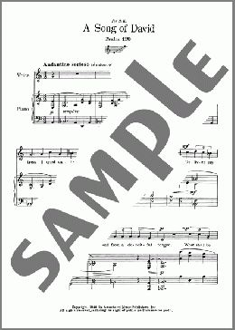 Song Of David (Psalm 120)(Ned Rorem) 楽譜 ピアノ & ボーカル ダウンロード
