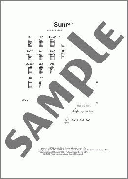 Sunny(Bobby Hebb) 楽譜 ウクレレ（弾き語り） ダウンロード