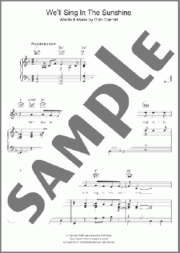 We'll Sing In The Sunshine(Mark Wynter) 楽譜 その他 ダウンロード