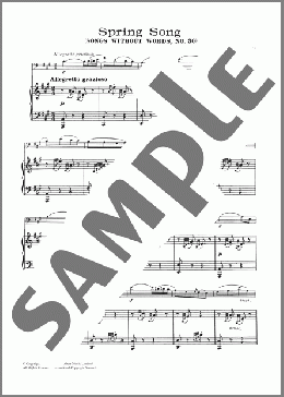 Spring Song, from Songs Without Words, Op.62(Felix Mendelssohn) 楽譜 チェロ ダウンロード