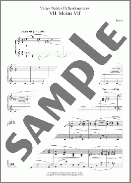 Valses Nobles Et Sentimentales - VII. Moins Vif(Maurice Ravel) 楽譜 ピアノ（ソロ） ダウンロード
