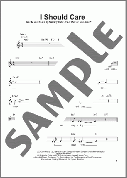 I Should Care(Sammy Cahn/Paul Weston/Axel Stordahl) 楽譜 その他 ダウンロード