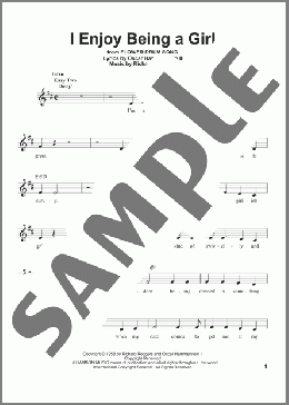 I Enjoy Being A Girl(Rodgers & Hammerstein) 楽譜 その他 ダウンロード