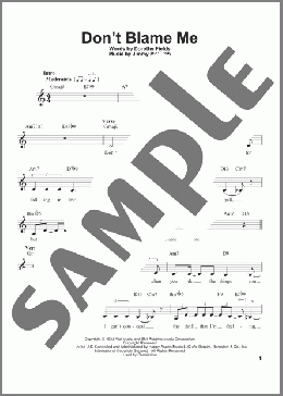 Don't Blame Me(Jimmy McHugh/Dorothy Fields) 楽譜 その他 ダウンロード