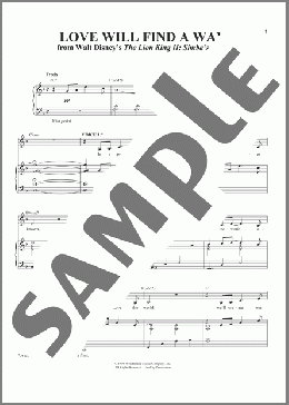 Love Will Find A Way (from The Lion King II: Simba's Pride)(Liz Callaway & Gene Miller) 楽譜 その他 ダウンロード